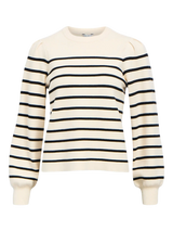 Object Reynard neule puff-hiha - musta-valko raidallinen - naisten neuleet - villattomat neuleet - muoti - lifestyle - IHANA Store