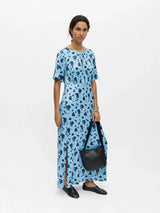 Object Tammie mekko - vaaleansininen - kukkakuvioitu - naisten muoti - juhlavaatteet - mekot - maksimekot - juhlamekot - lifestyle - IHANA Store - kotimainen verkkokauppa