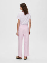 Selected Femme Myla housut - pinkki - naisten täyspitkät housut - leveät lahkeet - naisten vaatteet - IHANA Store