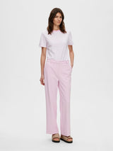 Selected Femme Myla housut - pinkki - naisten täyspitkät housut - leveät lahkeet - naisten vaatteet - IHANA Store