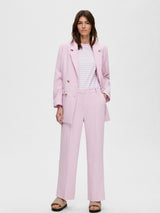 Selected Femme Myla housut - pinkki - naisten täyspitkät housut - leveät lahkeet - naisten vaatteet - IHANA Store
