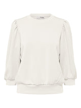 Selected Femme Tenny collegepaita - luonnonvalkoinen - naisten lyhyt pusero - volyymihihat - muoti - IHANA Store - lifestyle