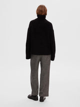 Selected Femme Gabella pooloneule - musta - villaneule - naisten vaatteet - IHANA Store