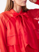 YAS Eloise pusero - punainen - juhlapaita - frillapaita - röyhelö - naisten vaatteet - muoti - IHANA Store