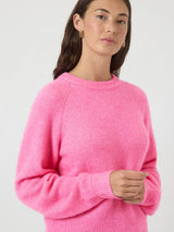 YAS Johi neule - pinkki - naisten neuleet - lyhyt neule - o-aukko - o-aukkoinen neule- naisten muoti - lifestyle - IHANA Store - kotimainen verkkokauppa