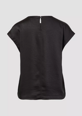 s.Oliver satiini t-paita - musta - naisten muoti - vaatteet - pukeutuminen - lifestyle - IHANA Store