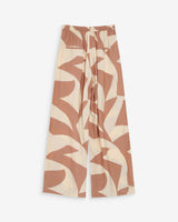 Grace & Mila Veni housut - persikka beige kuvioitu - leveälahkeiset housut - naisten housut - muoti - lifestyle - IHANA Store - kotimainen verkkokauppa