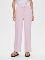 Selected Femme Myla housut - pinkki - naisten täyspitkät housut - leveät lahkeet - naisten  vaatteet - IHANA Store