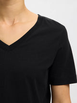 Selected Essential t-paita - musta - naisten lyhythihainen paita v-aukkoinen kaulus - Naisten vaatteet - muoti - lifestyle - IHANA Store - kotimainen verkkokauppa