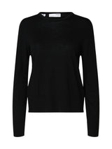 Selected Thea merinovillaneule - musta - naisten neuleet - merinovillavaatteet - naisten muoti - pukeutuminen - lifestyle - IHANA Store