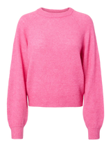 YAS Johi neule - pinkki - naisten neuleet - lyhyt neule - o-aukko - o-aukkoinen neule- naisten muoti - lifestyle - IHANA Store  - kotimainen verkkokauppa