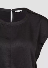 s.Oliver satiini t-paita - musta - naisten muoti - vaatteet - pukeutuminen - lifestyle - IHANA Store