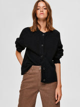 Selected Femme lulu neuletakki lyhyt - musta - yläosat - neuleet ja neuletakit - vaatteet - IHANA Store - lifestyle